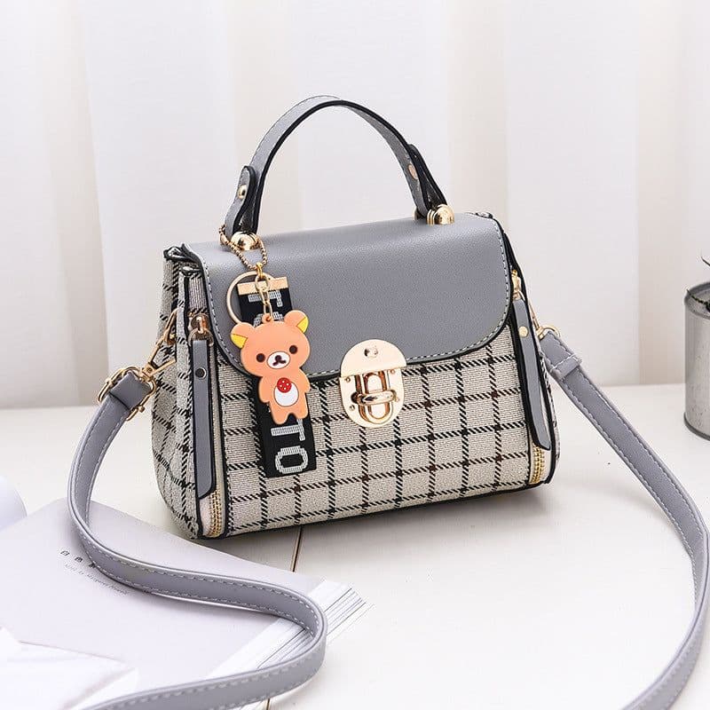 image-Shangxin Small Square Crossbody Bag Plaid Shoulder Purse