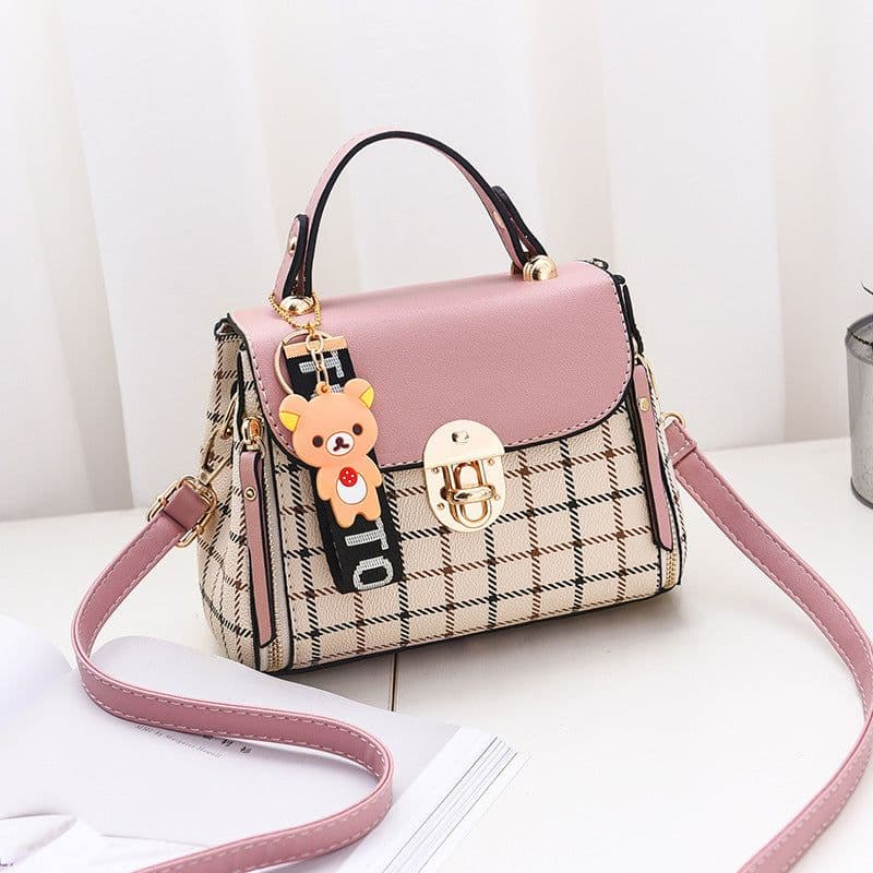 image-Shangxin Small Square Crossbody Bag Plaid Shoulder Purse