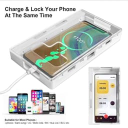 image-Dark Hero Phone Lock Box Learning Stand Desktop Organizer