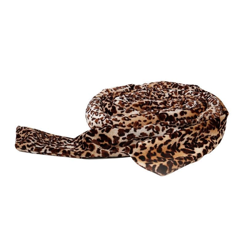 image-INGRID No Heat Curling Ribbon Headband Leopard Print Cotton Velvet