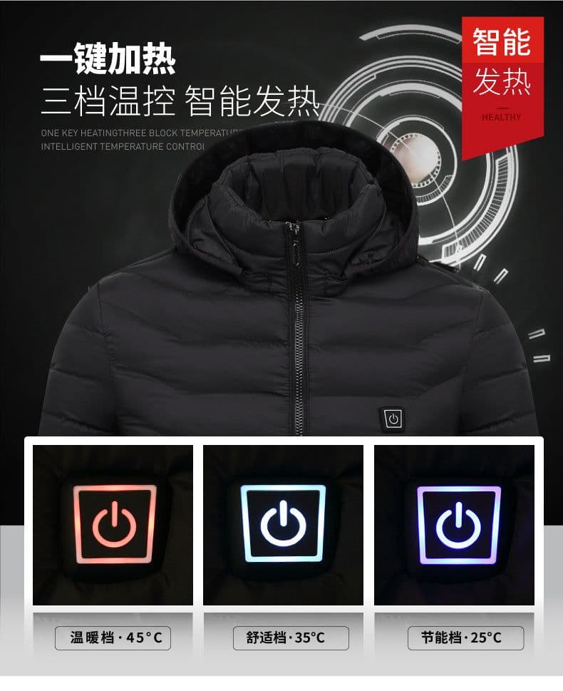 image-Heated Vest USB Electric Warming Jacket Men's Outdoor Padded