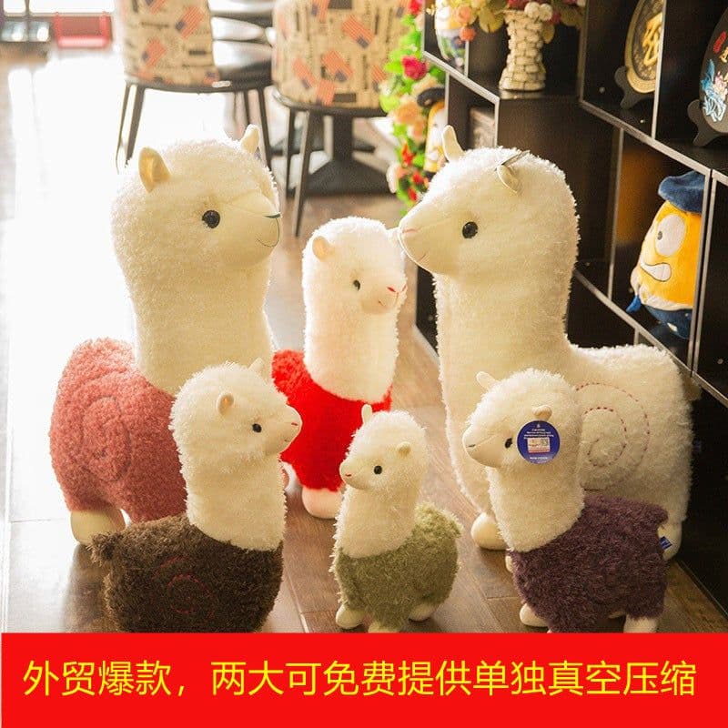 image-Alpaca Plush Toy 100cm Stuffed Animal Doll