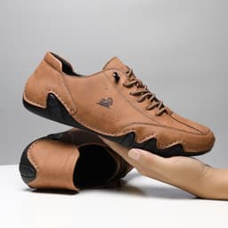 image-LDECK Men's Casual Shoes Low Top Round Toe Flat Slip-On Shoes