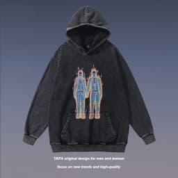 image-TKPA Hip-Hop Hooded Sweatshirt Loose Fit Unisex Streetwear