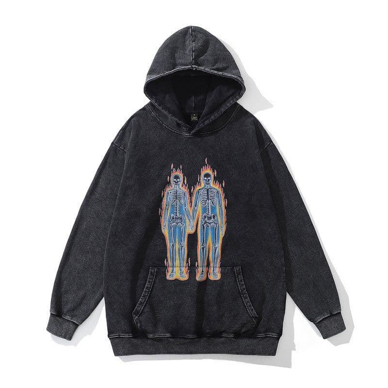 image-TKPA Hip-Hop Hooded Sweatshirt Loose Fit Unisex Streetwear