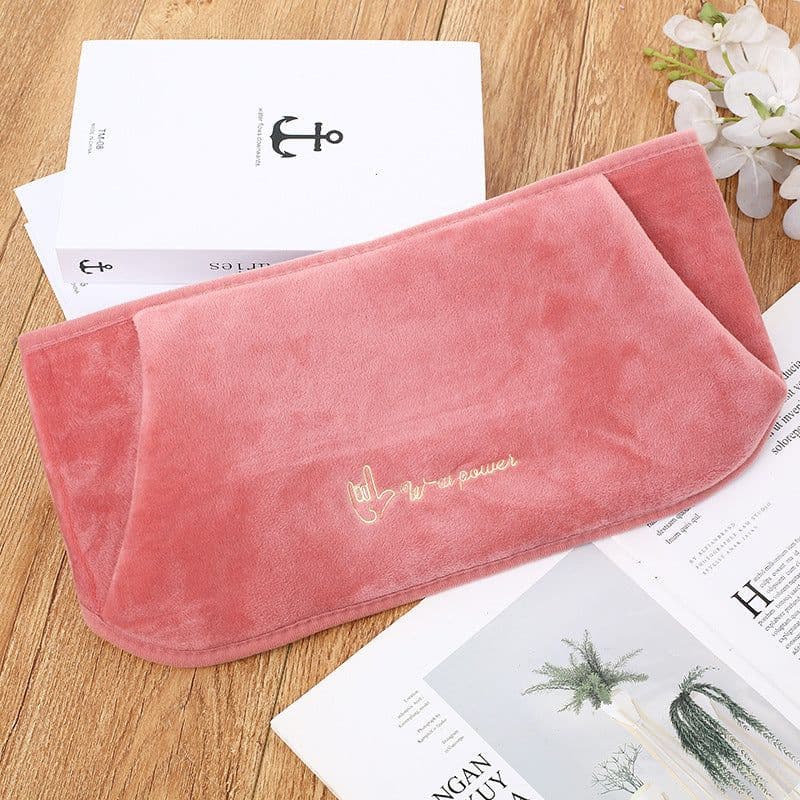 image-Rechargeable Hot Water Bottle Waist Belt Warmer with Plush Cover