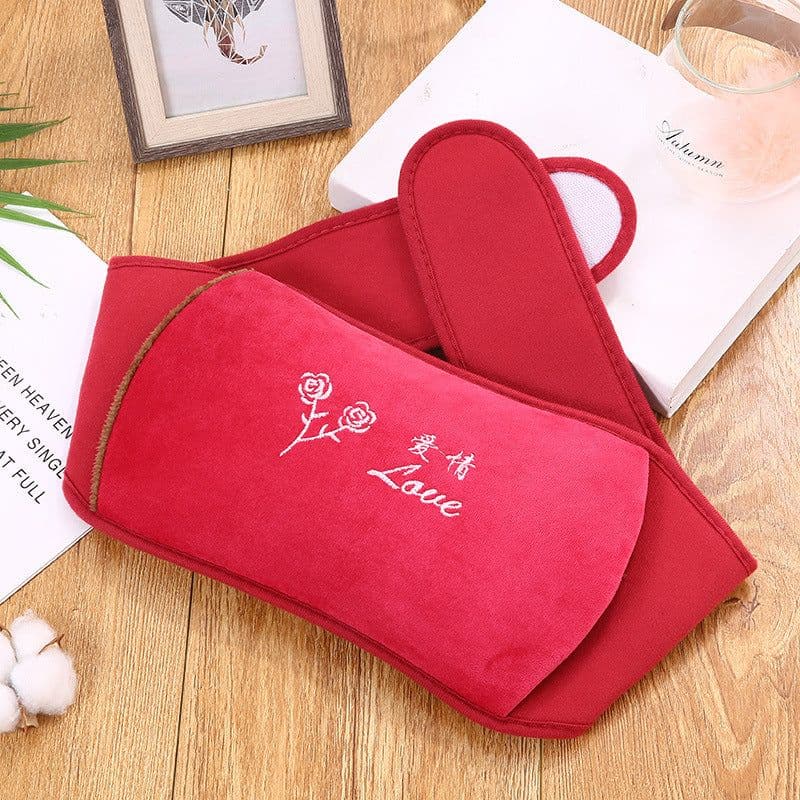 image-Rechargeable Hot Water Bottle Waist Belt Warmer with Plush Cover