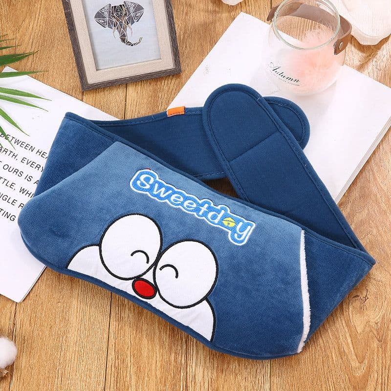 image-Rechargeable Hot Water Bottle Waist Belt Warmer with Plush Cover