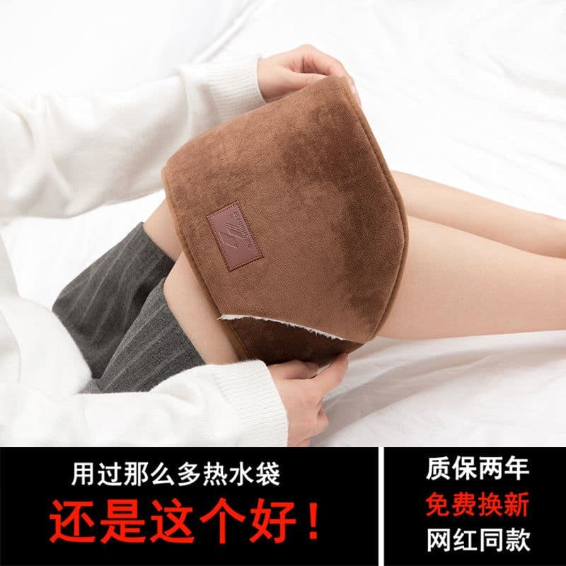image-Rechargeable Hot Water Bottle Waist Belt Warmer with Plush Cover
