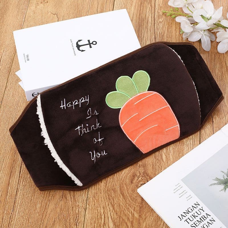 image-Rechargeable Hot Water Bottle Waist Belt Warmer with Plush Cover