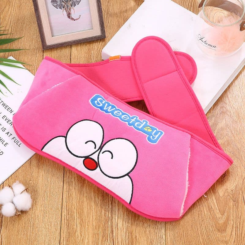 image-Rechargeable Hot Water Bottle Waist Belt Warmer with Plush Cover