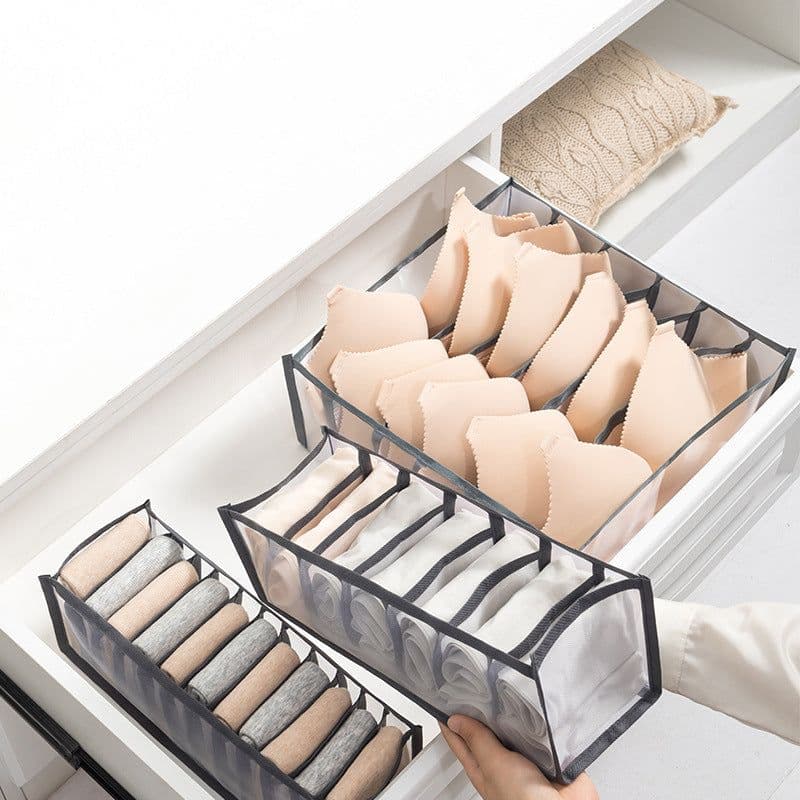 image-Underwear Storage Box Drawer Organizer with Compartments