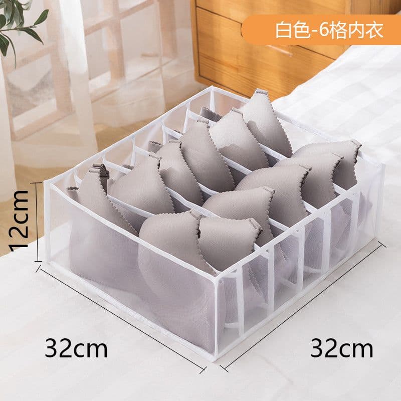 image-Underwear Storage Box Drawer Organizer with Compartments