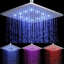image-6-inch/8-inch Square Shower Head with Temperature Control LED