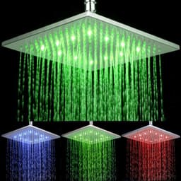 image-6-inch/8-inch Square Shower Head with Temperature Control LED
