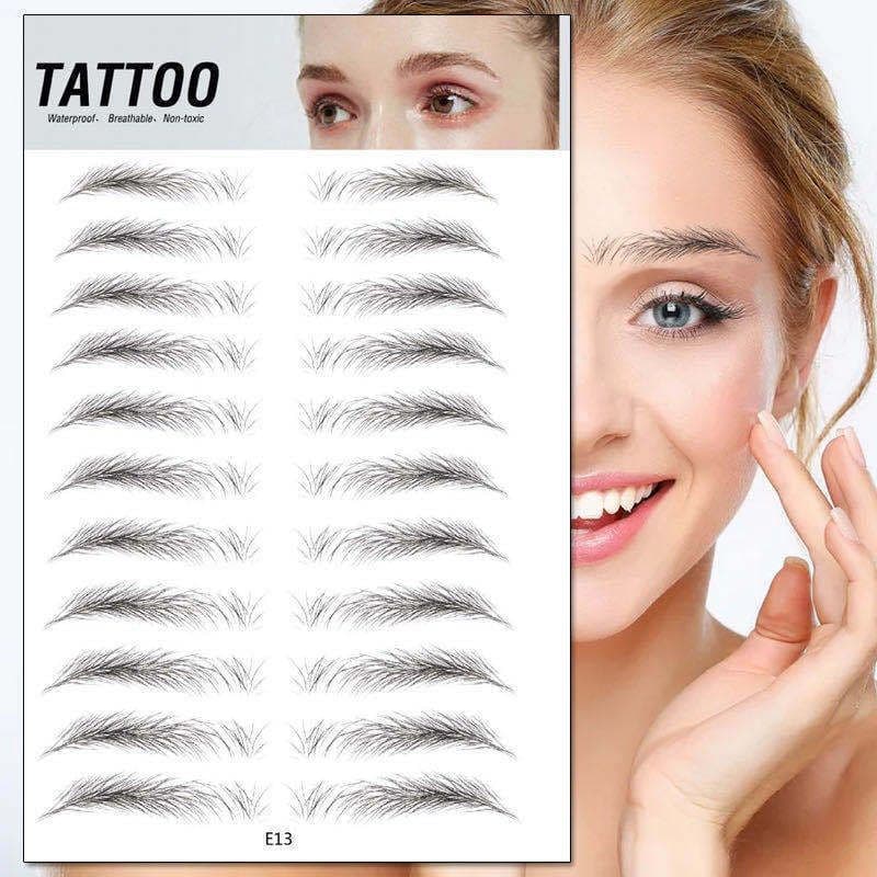 image-Tattoo Eyebrow Stickers Waterproof Semi-Permanent Bionic
