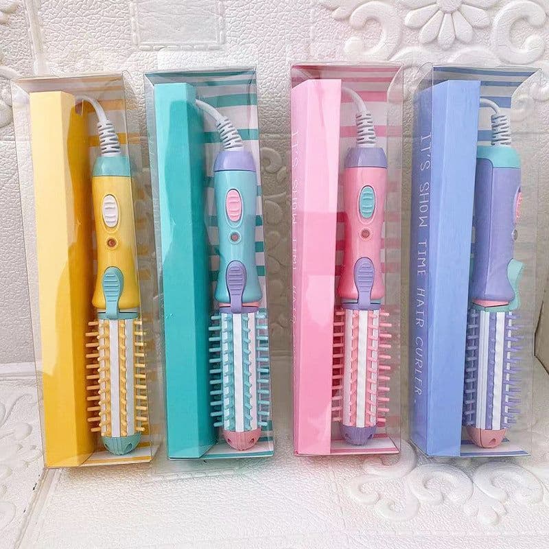 image-Mini Hair Straightener Curler 2-in-1 Dual-Use Styling Comb