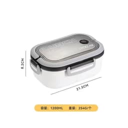image-Student Double-Layer Lunch Box 1200ML Microwave Safe Compartment