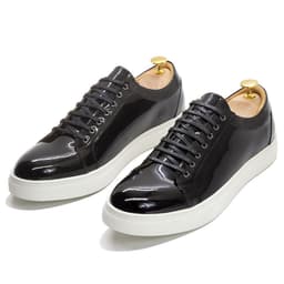 image-Men's Handmade Casual Leather Shoes Patent Leather Large Size