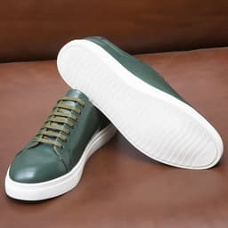 image-Men's Handmade Casual Leather Shoes Patent Leather Large Size