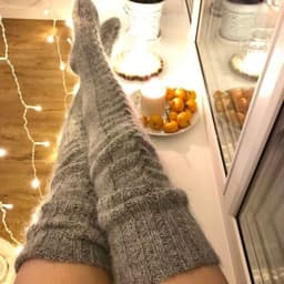 image-Mohair Wool Over-the-Knee Socks Women Knitted Pile Stockings