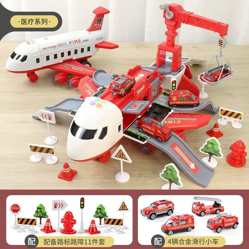 image-Happy Heart Inertial Aircraft Ejection Track with Music Toy Set