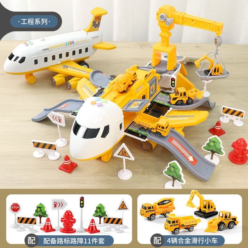 image-Happy Heart Inertial Aircraft Ejection Track with Music Toy Set
