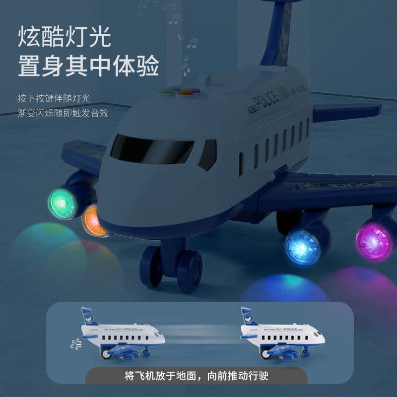 image-Happy Heart Inertial Aircraft Ejection Track with Music Toy Set