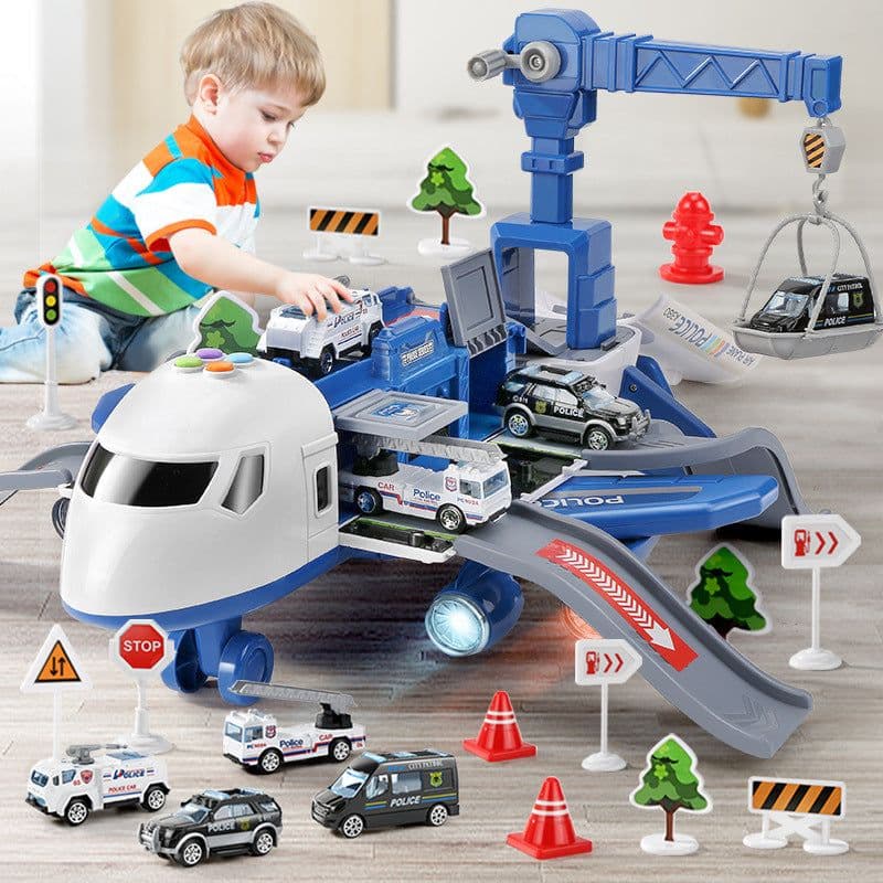 image-Happy Heart Inertial Aircraft Ejection Track with Music Toy Set
