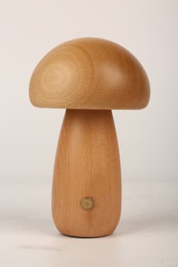 image-Mushroom Night Light LED Touch Lamp Warm Light Wooden Bedside