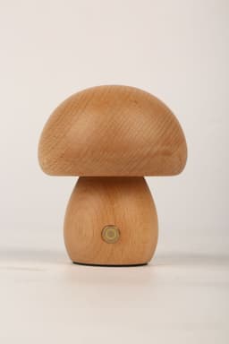 image-Mushroom Night Light LED Touch Lamp Warm Light Wooden Bedside