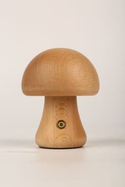 image-Mushroom Night Light LED Touch Lamp Warm Light Wooden Bedside