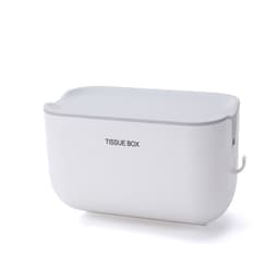 image-Wall-Mounted Tissue Box Holder PP Suction Cup Bathroom Organizer