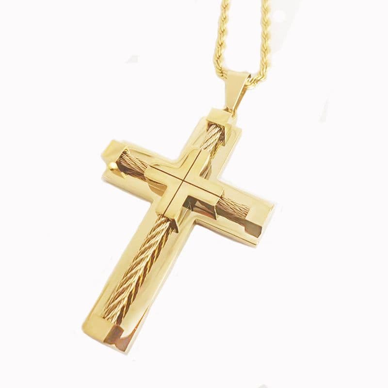 image-Stainless Steel Cross Pendant Necklace Geometric Unisex