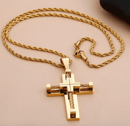 image-Stainless Steel Cross Pendant Necklace Geometric Unisex