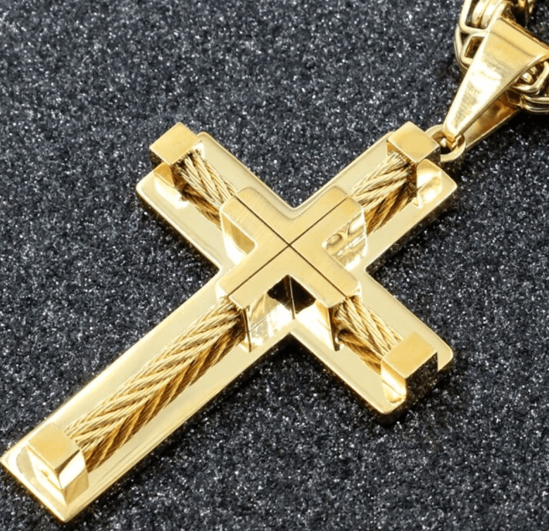 image-Stainless Steel Cross Pendant Necklace Geometric Unisex