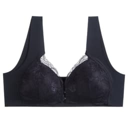 image-Wire-Free Front Buckle Bra Plus Size Thin Padded Lace Lingerie
