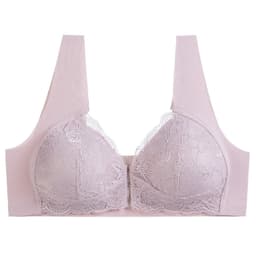 image-Wire-Free Front Buckle Bra Plus Size Thin Padded Lace Lingerie
