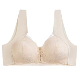 image-Wire-Free Front Buckle Bra Plus Size Thin Padded Lace Lingerie