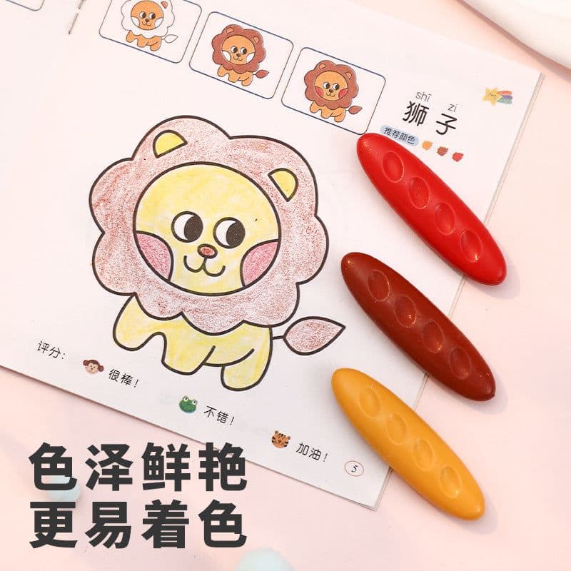 image-Children's Peanut Shaped Crayons 12/24/36 Colors Non-Toxic