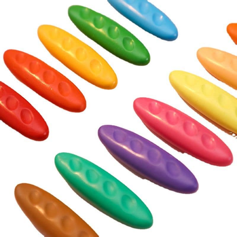 image-Children's Peanut Shaped Crayons 12/24/36 Colors Non-Toxic