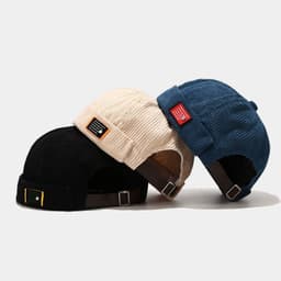 image-HEALCOLD Corduroy Dome Hat with Patch M (56-58cm)