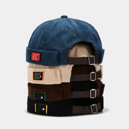 image-HEALCOLD Corduroy Dome Hat with Patch M (56-58cm)