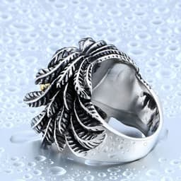 image-BEIER Men's Skull Ring Vintage Titanium Steel Jewelry