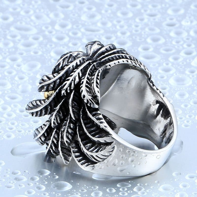 image-BEIER Men's Skull Ring Vintage Titanium Steel Jewelry