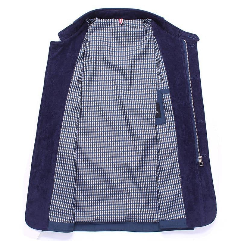 image-Men's Slim Fit Casual Jacket Stand Collar Zip Front Spring Fall