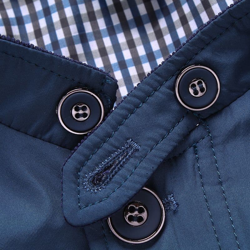 image-Men's Slim Fit Casual Jacket Stand Collar Zip Front Spring Fall