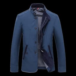 image-Men's Slim Fit Casual Jacket Stand Collar Zip Front Spring Fall