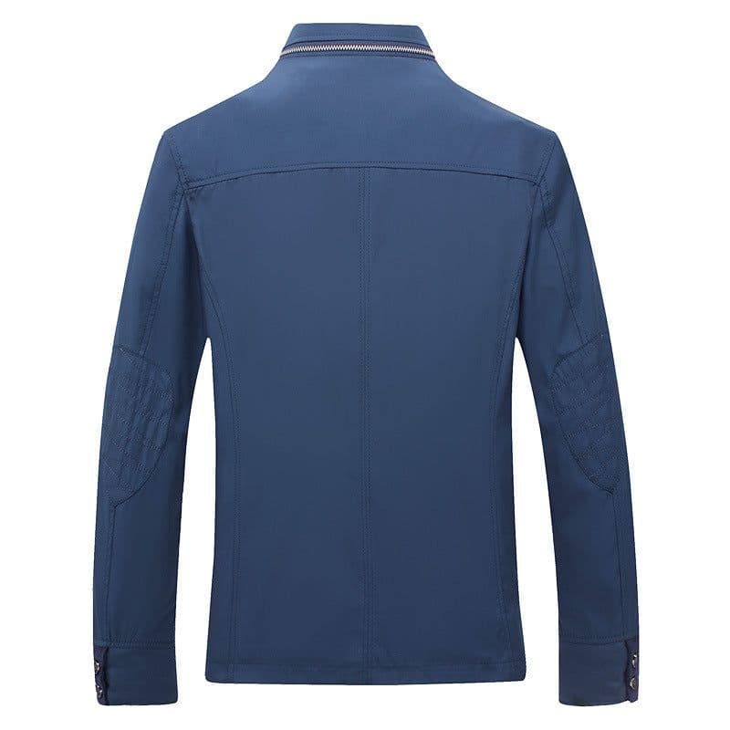 image-Men's Slim Fit Casual Jacket Stand Collar Zip Front Spring Fall