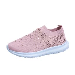 image-Women's Breathable Mesh Casual Sports Shoes Flat Rhinestone